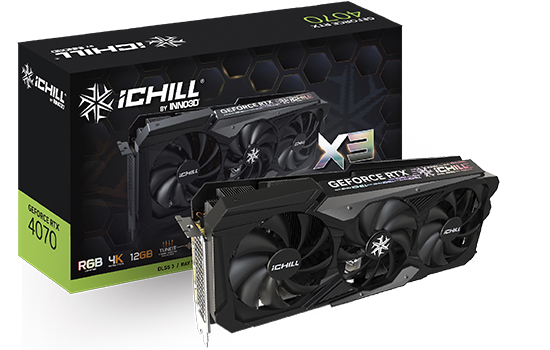 Placa de Vídeo INNO3D NVIDIA GeForce RTX 4070 ICHILL X3 Placa de Vídeo INNO3D NVIDIA GeForce RTX 4070 ICHILL X3